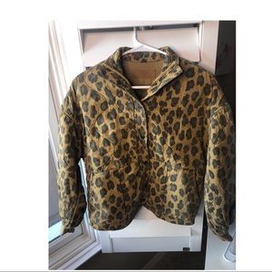 Leopard print quilted jacket